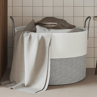 vidaXL Storage Basket Grey and White Ø51x33 cm Cotton
