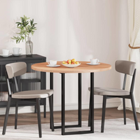 vidaXL Table Top Light brown Ø 90 x 2.5 cm Solid oak wood