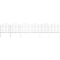 vidaXL Garden Fence with Spear Top Steel 1070x175 cm Black