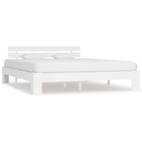 vidaXL Bed Frame without Mattress White 160x200cm Solid Wood Pine