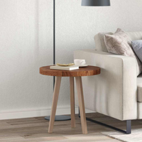 vidaXL Table Top Dark brown Ø 50 x 4 cm Solid oak wood