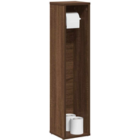vidaXL Bathroom Cabinet with Roll Holder Brown Oak 20.5x20x90 cm
