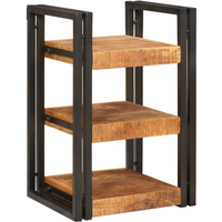 vidaXL Bedside Table Brown and black 38 x 33 x 58 cm Solid Mango Wood