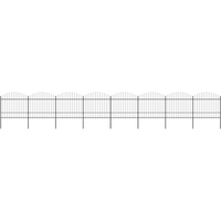 vidaXL Garden Fence with Spear Top Steel 1426x175 cm Black