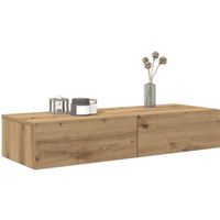 vidaXL Wall Shelf with Drawers Artisian Oak 100x36x19 cm Engineered Wood