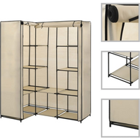 vidaXL Corner Wardrobe Cream 130x87x169 cm