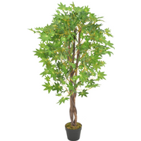 vidaXL Artificial Plant Maple Tree with Pot Green 120 cm