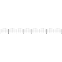vidaXL Garden Fence with Spear Top Steel (1-1.25)x13.6 m Black