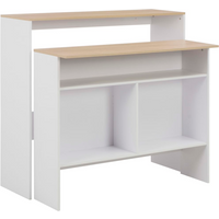 vidaXL Bar Table with 2 Table Tops White and Oak 130x40x120 cm