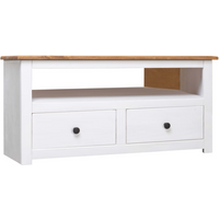 vidaXL Corner TV Cabinet White 93x49x49 cm Solid Pine Panama Range