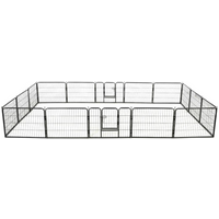 vidaXL Dog Playpen 16 Panels Steel 60x80 cm Black