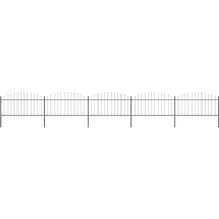 vidaXL Garden Fence with Spear Top Steel 892.5x150 cm Black