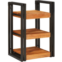 vidaXL Bedside Table Brown and black 38 x 33 x 58 cm Solid Wood Acacia