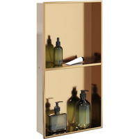 vidaXL Shower Niche Brushed Gold 32x62x9 cm Stainless Steel