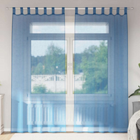 vidaXL Voile Curtains with Loops 2 pcs Royal Blue 140x225 cm