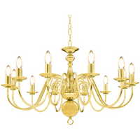 vidaXL Chandelier Golden 12 x E14 Bulbs