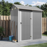 vidaXL Garden Shed Light Grey 192x152.5x237 cm Galvanised Steel