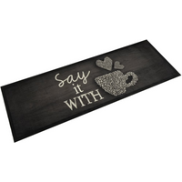 vidaXL Kitchen Rug Washable Cup Black 60x180 cm Velvet