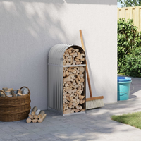vidaXL Log Holder Light Grey 40x45x100 cm Galvanised Steel