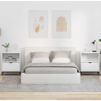 vidaXL Bedside Tables 2 pcs High gloss white 49 x 36 x 61 cm