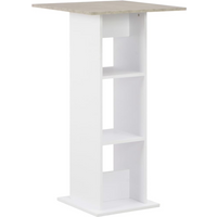 vidaXL Bar Table White and Concrete 60x60x110 cm