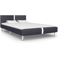 vidaXL Bed Frame without Mattress Black Faux Leather 135x190 cm Double