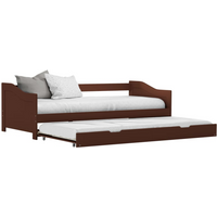 vidaXL Pull-out Sofa Bed Frame without Mattress Dark Brown 90x200 cm