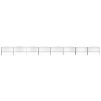 vidaXL Garden Fence with Spear Top Steel 1426x75 cm Black