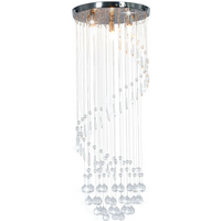 vidaXL Ceiling Lamp with Crystal Beads Silver Spiral G9