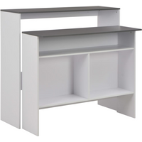 vidaXL Bar Table with 2 Table Tops White and Grey 130x40x120 cm
