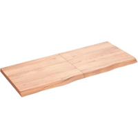 vidaXL Wall Shelf Light Brown 120x50x(2-4) cm Treated Solid Wood Oak
