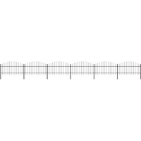 vidaXL Garden Fence with Spear Top Steel 1070x125 cm Black