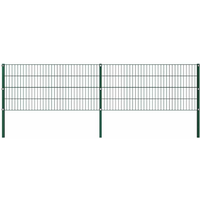 vidaXL Fence Panel with Posts Iron 349x80 cm Green