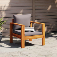 vidaXL Garden Chair with Cushions Solid Wood Acacia