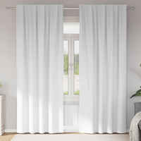 vidaXL Blackout Curtains with Rings 2 pcs Bright White 260 x 140 cm