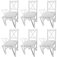 vidaXL Dining Chairs 6 pcs White Pinewood
