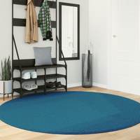 vidaXL Rug OVIEDO Short Pile Turquoise Ø 200 cm