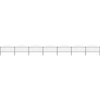 vidaXL Garden Fence with Spear Top Steel (0.5-0.75)x11.9 m Black