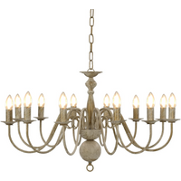 vidaXL Chandelier Antique White 12 x E14 Bulbs