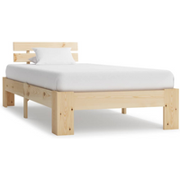 vidaXL Bed Frame without Mattress Solid Pine Wood 100x200 cm