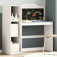 vidaXL Chalkboard Desk with Shelf White and Grey 120 x 45 x 118.5 cm