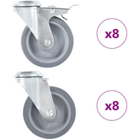 vidaXL 16 pcs Bolt Hole Swivel Casters 100 mm