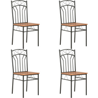 vidaXL Dining Chairs 4 pcs Brown MDF