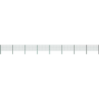vidaXL Fence Panel with Posts Iron 1385x80 cm Green