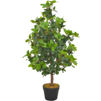 vidaXL Artificial Plant Laurel Tree with Pot Green 90 cm