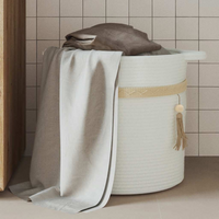 vidaXL Storage Basket White Ø38x36 cm Cotton