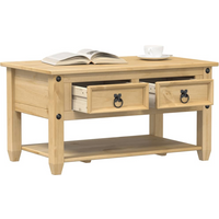 vidaXL Coffee Table with Drawers Corona 85x50x45 cm Solid Wood Pine