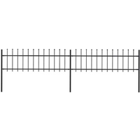 vidaXL Garden Fence with Spear Top Steel 359x60 cm Black