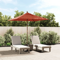 vidaXL Garden Parasol with Wooden Pole Terracotta 198x198x231 cm