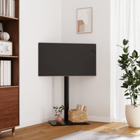 vidaXL Corner TV Stand 1-Tier for 32-65 Inch Black